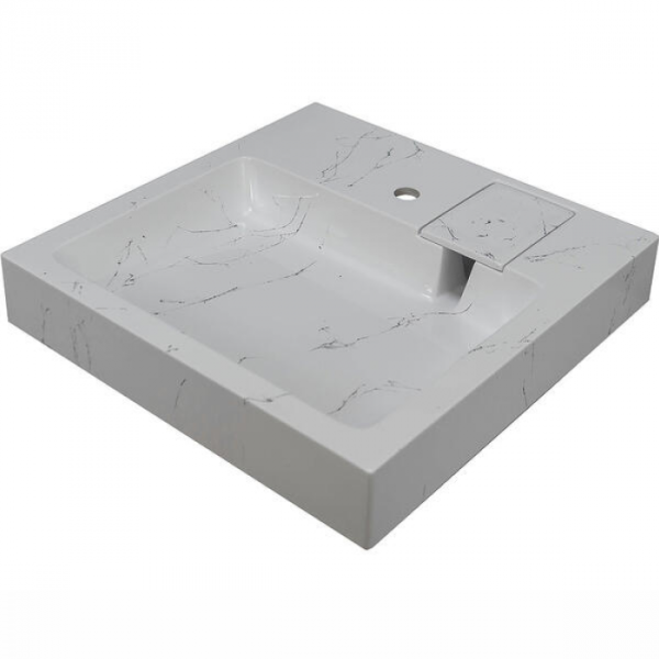 Раковина над стиральной машиной Stella Polar Солярис 60х60 SP-00001405 белый мрамор