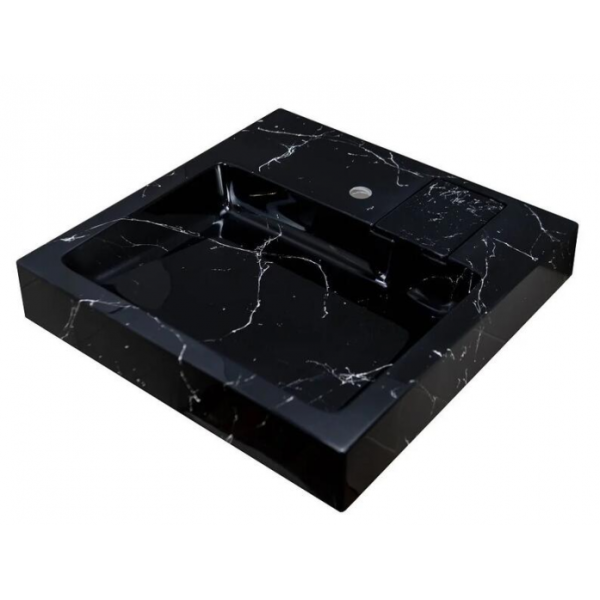 Раковина над стиральной машиной Stella Polar Солярис 60х55 SP-00001688 черный мрамор