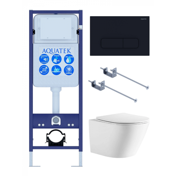 Комплект AQUATEK SET AQUATEK ЛИБЕРТИ-INS17-017 (рама Standard INS-0000017+крепеж KKI-0000001+клавиша KDI-0000017+унитаз Либерти AQ1999T-00 с сиденьем)