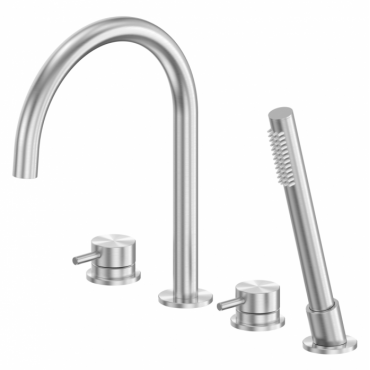 Смеситель на борт ванны Abber Wasser Kreis 316 AF8113BST сталь брашированная Смеситель на борт ванны Abber Wasser Kreis 316 AF8113BST сталь брашированная