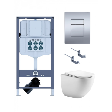 Комплект AQUATEK SET AQUATEK ГЕЛИОС PNN-03 4в1 (рама INSP-0000002+крепёж KKI-0000002+клавиша PNN-0000003+унитаз AQ1993T-00 с сиденьем)
