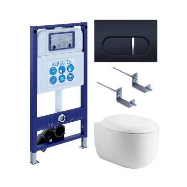 Комплект AQUATEK SET AQUATEK АЛЬТАИР cm-045 4в1 (рама INS-0000025+крепление KKI-0000002+клавиша KDI-0000045+унитаз AQ1980-00 с сиденьем)
