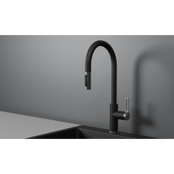 Смеситель для кухни Granula 8168 шварц