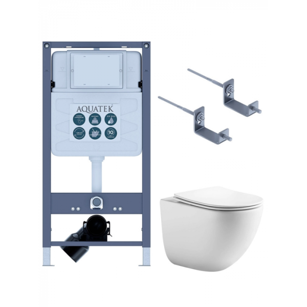 Комплект AQUATEK SET AQUATEK ГЕЛИОС INSP01 (рама INSP-0000001+крепление KKI-0000002+унитаз Гелиос AQ1993T-00 с сиденьем)