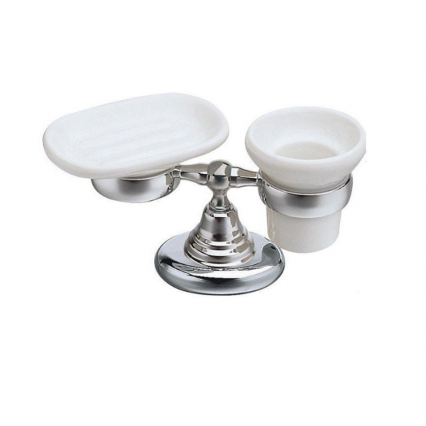 Мыльница и стакан BAGNO Canova CA77251 хром