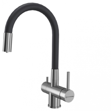 Смеситель для кухни KUCHENSTERN FLEX-FE 413SS40 нержавеющая сталь