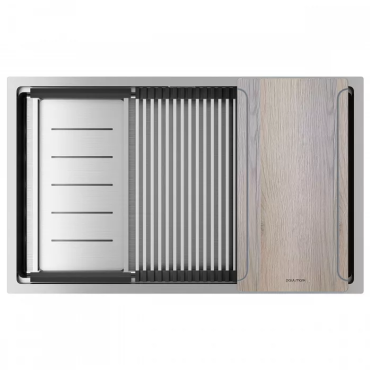 Кухонная мойка Paulmark Мойка нерж. сталь NEXT-MULTI SINK 74-L UNI, PM787445-L-BS, брашированная сталь, 740х450мм, Paulmark