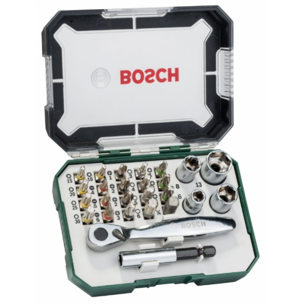 Набор бит с ключом-трещоткой BOSCH 26шт 2607017322