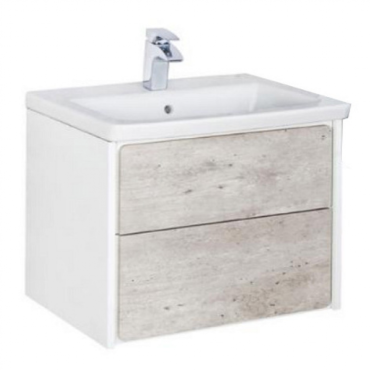 Тумба под раковину Roca Ronda ZRU9303003 бетон/белый глянец