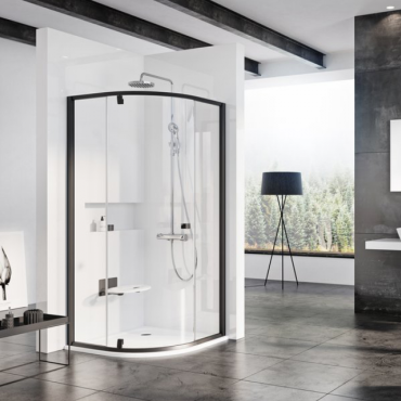 Душевой уголок Ravak Pivot PSKK3 80x80 см 37644300Z1 (черный профиль/прозрачное стекло)