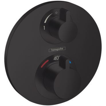 Смеситель с термостатом Hansgrohe Ecostat S 15758670 матовый чёрный Смеситель с термостатом Hansgrohe Ecostat S 15758670 матовый чёрный