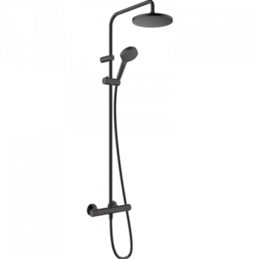 Душевая система с термостатом Hansgrohe Vernis Blend 26276670 матовый черный Душевая система с термостатом Hansgrohe Vernis Blend 26276670 матовый черный