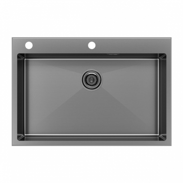 Кухонная мойка Paulmark KRONER-EDGE 75 PM777551-GM вороненая сталь