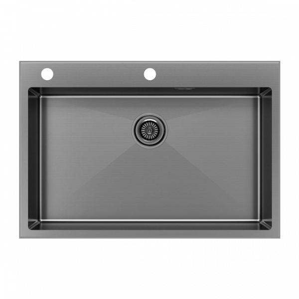 Кухонная мойка Paulmark KRONER-EDGE 75 PM777551-GM вороненая сталь