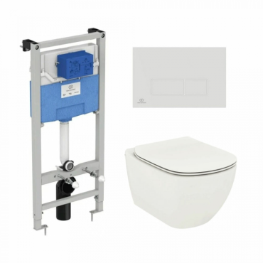 Набор Ideal Standard T3868V1/121AC (Унитаз T0079V1 и сиденье T3527V1 TESI, инсталляция R020467 PROSYS, панель смыва R0121AC OLEAS) Набор Ideal Standard T3868V1/121AC (Унитаз T0079V1 и сиденье T3527V1 TESI, инсталляция R020467 PROSYS, панель смыва R0121AC OLEAS)