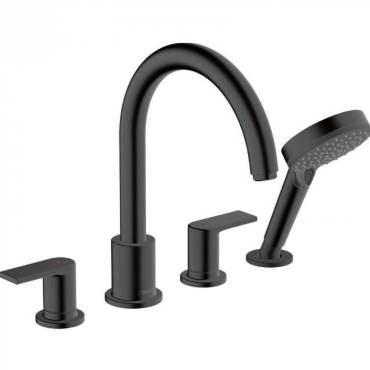 Смеситель на борт ванны Hansgrohe Vernis Shape 71459670S (71459670+13244180) матовый черный