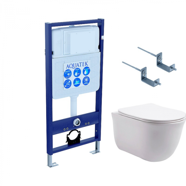 Комплект AQUATEK SET AQUATEK КЛАССИК-KKI (рама Standard INS-0000012 без клавиши+крепеж KKI-0000002+унитаз Классик AQ1111-00 с сиденьем)