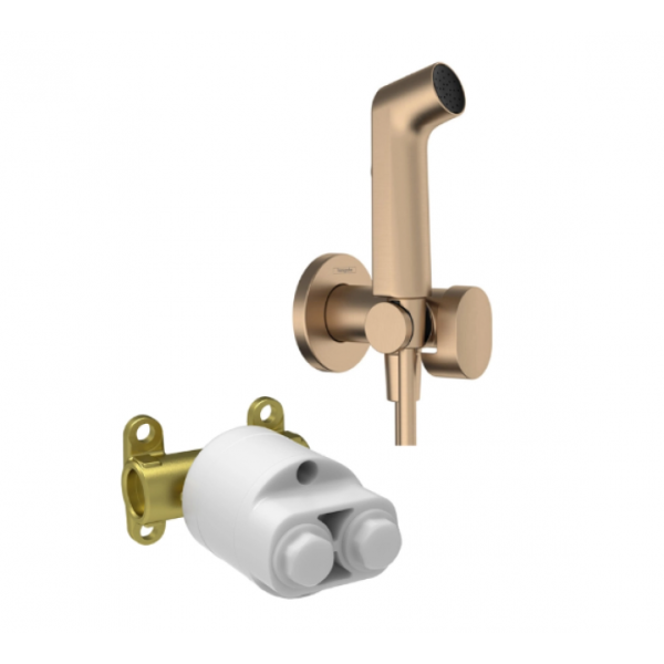 Гигиенический душ Hansgrohe Bidette S 29232140S (29232140+29235180) шлифованная бронза