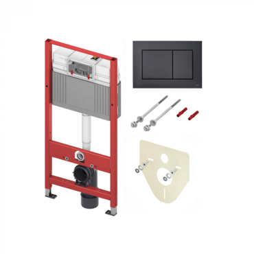 Инсталляция для унитаза Tece TECEbase 9400414 с панелью смыва черный матовый