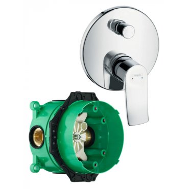 Смеситель для ванны Hansgrohe Metris 31493000S (31493000+01800180) хром