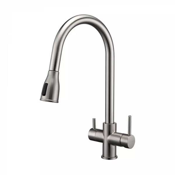 Смеситель для кухни Paulmark Lange La214212-BS нержавеющая сталь