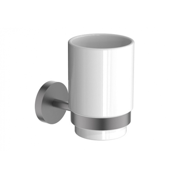 Стакан с держателем AQUATEK Бетта AQ4604BGM оружейная сталь