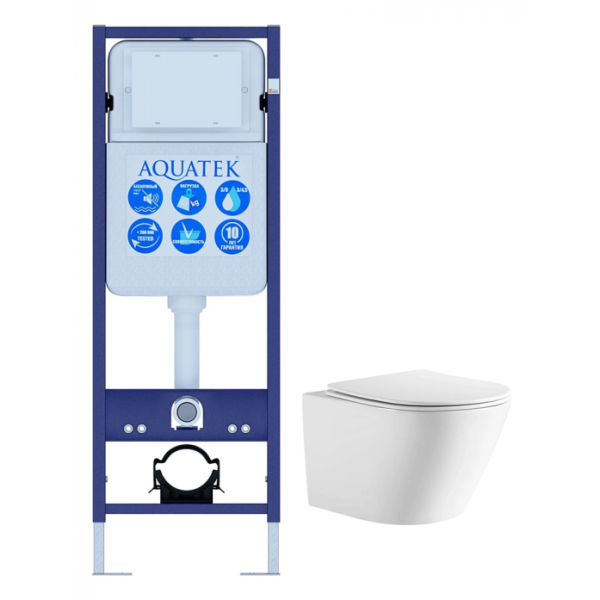 Комплект AQUATEK SET AQUATEK ЛИБЕРТИ INS-017 (рама Standard INS-0000017 (без крепежа и клавиши)+унитаз Либерти AQ1999T-00 с сиденьем)