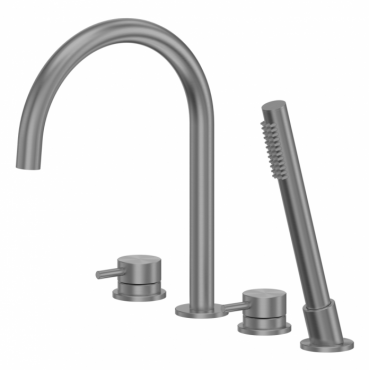 Смеситель на борт ванны Abber Wasser Kreis 316 AF8113BGG оружейная сталь брашированная Смеситель на борт ванны Abber Wasser Kreis 316 AF8113BGG оружейная сталь брашированная