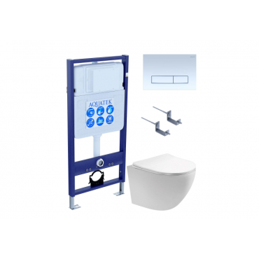 Комплект AQUATEK SET AQUATEK ЕВРОПА T KDI21 (рама Standard INS-0000012 с клавишей KDI-0000021 и крепежом KKI-0000002+унитаз AQ1900T-00 с сиденьем)