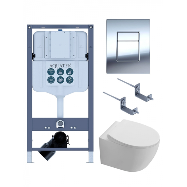 Комплект AQUATEK SET AQUATEK СИРИУС PNN-02 4в1 (рама INSP-0000002+крепёж KKI-0000002+клавиша PNN-0000002+унитаз AQ1582T-00 с сиденьем)