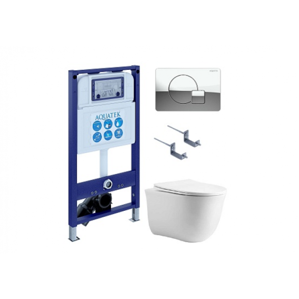 Комплект AQUATEK SET AQUATEK КЛАССИК cm-067 4в1 (рама INS-0000025+крепление KKI-0000002+клавиша KDI-0000067+унитаз AQ1112-00 с сиденьем)