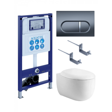 Комплект AQUATEK SET AQUATEK АЛЬТАИР cm-050 4в1 (рама INS-0000025+крепление KKI-0000002+клавиша KDI-0000050+унитаз AQ1980-00 с сиденьем)