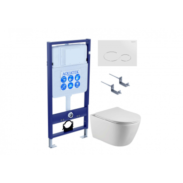 Комплект AQUATEK SET AQUATEK БЕТТА-071 4в1 (рама Standard INS-0000012+кркпеж KKI-0000002+клавиша KDI-0000071+унитаз Бетта AQ1253W-00 с сиденьем)