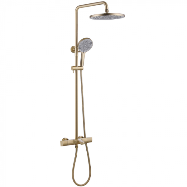 Душевая стойка с термостатом Abber Thermostat AF8516G золото матовое