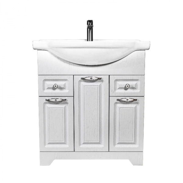 Тумба Stella Polar Кармела 75 Люкс белое серебро SP-00001992