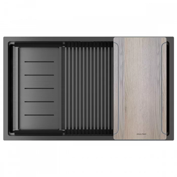 Кухонная мойка Paulmark Мойка нерж. сталь NEXT-MULTI SINK 74-L UNI, PM787445-L-GM, вороненая сталь,740х450мм, Paulmark