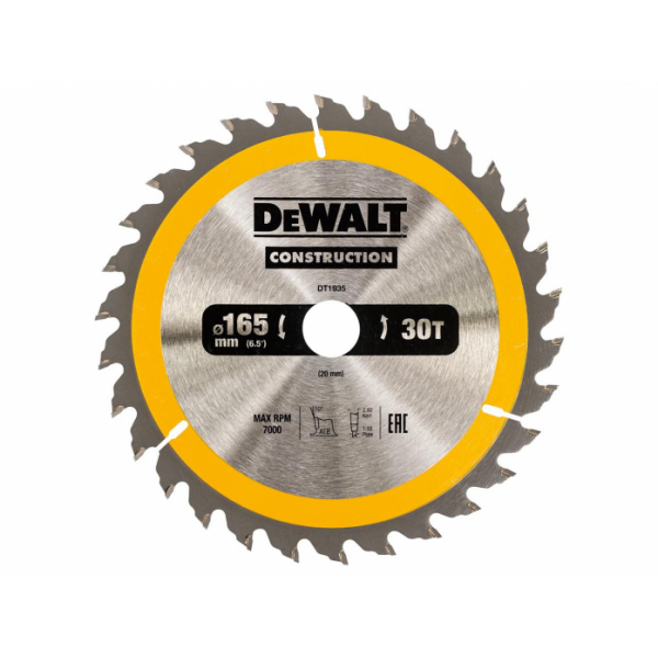 Пильный диск DeWalt Construction 165х20мм 30ATB DT1935-QZ