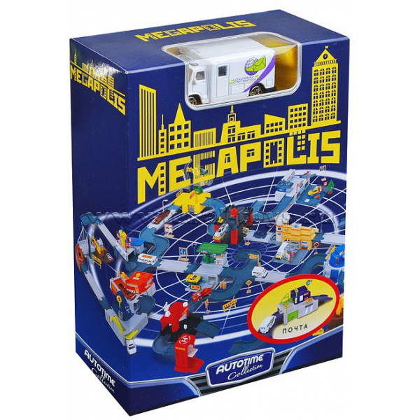 Игровой набор Autotime Megapolis Mail с машинкой 76758W