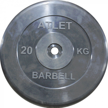 Диск обрезиненный MB Barbell Диск обрезиненный d 26 мм чёрный 20,0 кг Atlet Диск обрезиненный MB Barbell Диск обрезиненный d 26 мм чёрный 20,0 кг Atlet