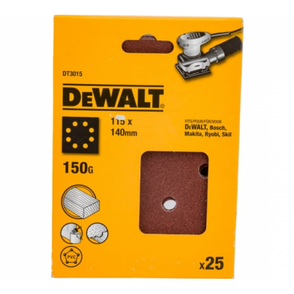 Шлифлисты DeWalt 115х140мм 150G 25шт DT3015-QZ