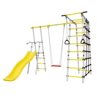 Дачный комплекс Romana Богатырь + ФАНЕРНЫЕ качели 103.07.06 серый/жёлтый Дачный комплекс Romana Богатырь + ФАНЕРНЫЕ качели 103.07.06 серый/жёлтый