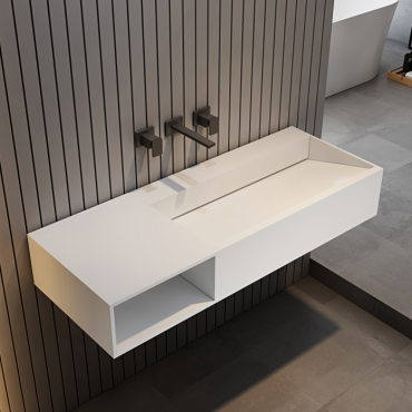 Тумба с раковиной Abber Stein AS2640-1.2 L белая матовая