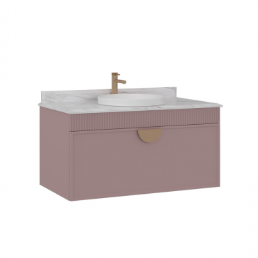 Тумба с раковиной ORKA Molino 100 розовый матовый, ручка золото 5004613