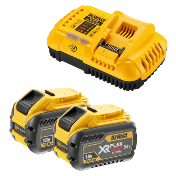 Набор DeWalt 2 АКБ DCB548 Li-Ion 18/54 В 12/4 Ач и быстрое зарядное устройство DCB118, 18/54 В, 8 А DCB118Y2-QW