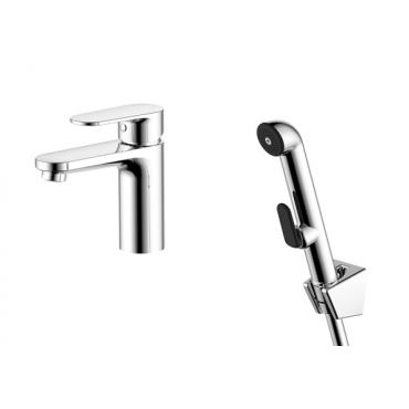 Смеситель для раковины с гигиеническим ручным душем AQUATEK Ника AQ1812CR хром