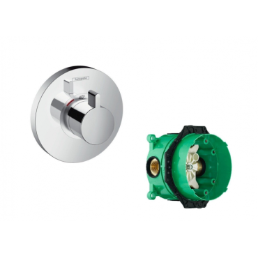 Термостатический смеситель для душа Hansgrohe ShowerSelect S Highflow 15741000S (15741000+01800180) хром