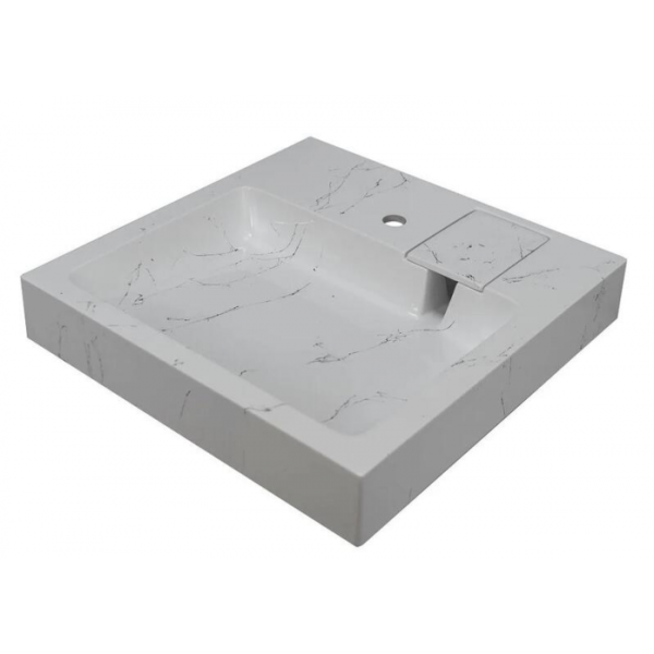 Раковина над стиральной машиной Stella Polar Солярис 60х50 SP-00001686 белый мрамор