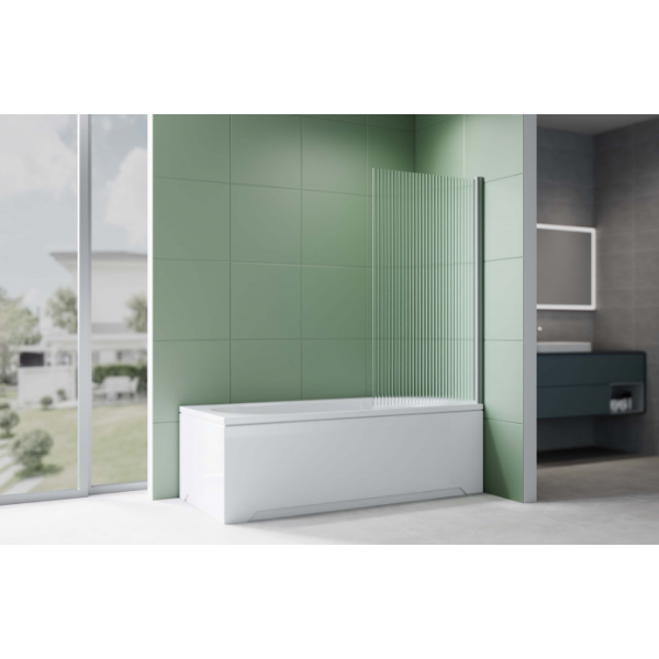 Шторка на ванну AQUATEK AQ.BS.080.2GM 800х1500 оружейная сталь/стекло прозрачное рифленое