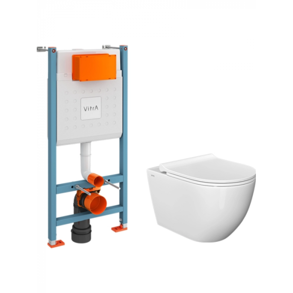 Комплект Vitra 9873B003-7205 L-Box Mia Round SmoothFlush (подвесной унитаз с сиденьем+инсталляция)