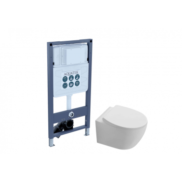Комплект AQUATEK SET AQUATEK СИРИУС-INSP01 (рама INSP-0000001 (без клавиши и крепежа)+унитаз Сириус AQ1582T-00 с сиденьем)